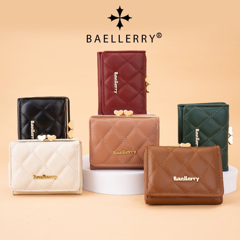 PU anyagú női rövid pénztárca, K-stílusú többkártyás rekesz, aprópénztartó, ultra könnyű, lopás elleni védelem