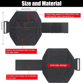Unisex išorinė kojos kišeninė rankinė su telefono kišene, kvėpuojanti ultra lengva diving cloth medžiaga su nailonu pamušalu, skirta dviračių sportui ir bėgiojimui.