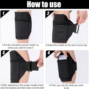 Unisex išorinė kojos kišeninė rankinė su telefono kišene, kvėpuojanti ultra lengva diving cloth medžiaga su nailonu pamušalu, skirta dviračių sportui ir bėgiojimui.