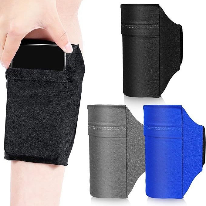 Unisex išorinė kojos kišeninė rankinė su telefono kišene, kvėpuojanti ultra lengva diving cloth medžiaga su nailonu pamušalu, skirta dviračių sportui ir bėgiojimui.