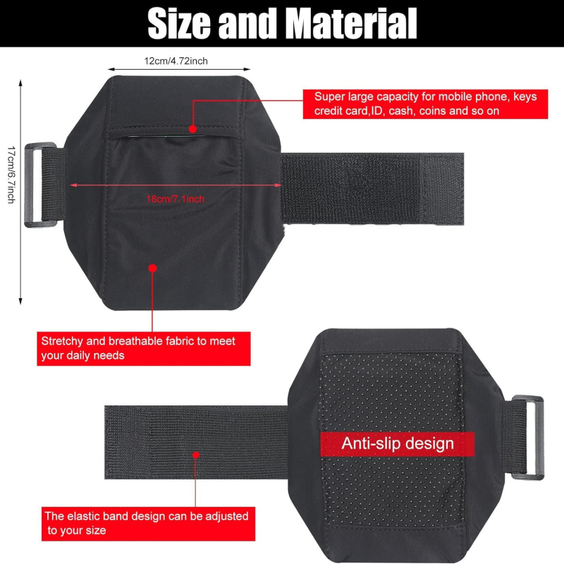 Unisex išorinė kojos kišeninė rankinė su telefono kišene, kvėpuojanti ultra lengva diving cloth medžiaga su nailonu pamušalu, skirta dviračių sportui ir bėgiojimui.