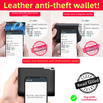 Ban yano мъжки портфейл от естествена кожа — първи слой телешка кожа, ултралек, издръжлив, стил бизнес пътуване