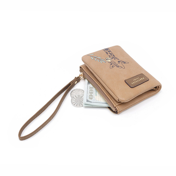 PREETYZYS Γυναικείο PU Πορτοφόλι — Καρτούν Φλώρα Σχέδιο, Κάθετος Φερμουάρ για Κέρματα, Θήκη Καρτών, Επένδυση Πολυεστέρα, Ανεκτικό στη Φθορά