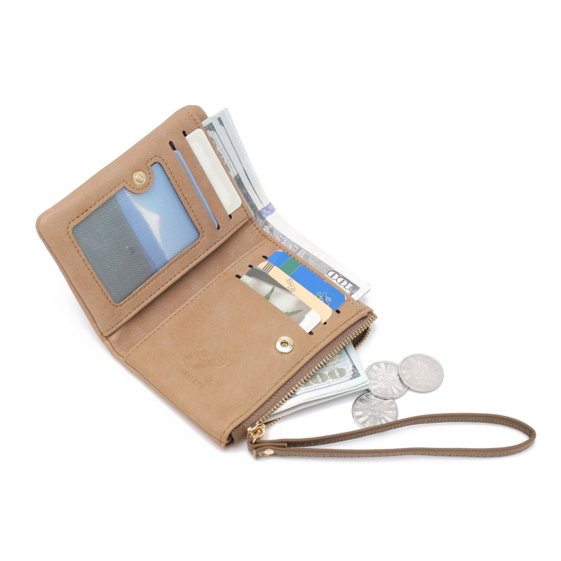 PREETYZYS Γυναικείο PU Πορτοφόλι — Καρτούν Φλώρα Σχέδιο, Κάθετος Φερμουάρ για Κέρματα, Θήκη Καρτών, Επένδυση Πολυεστέρα, Ανεκτικό στη Φθορά