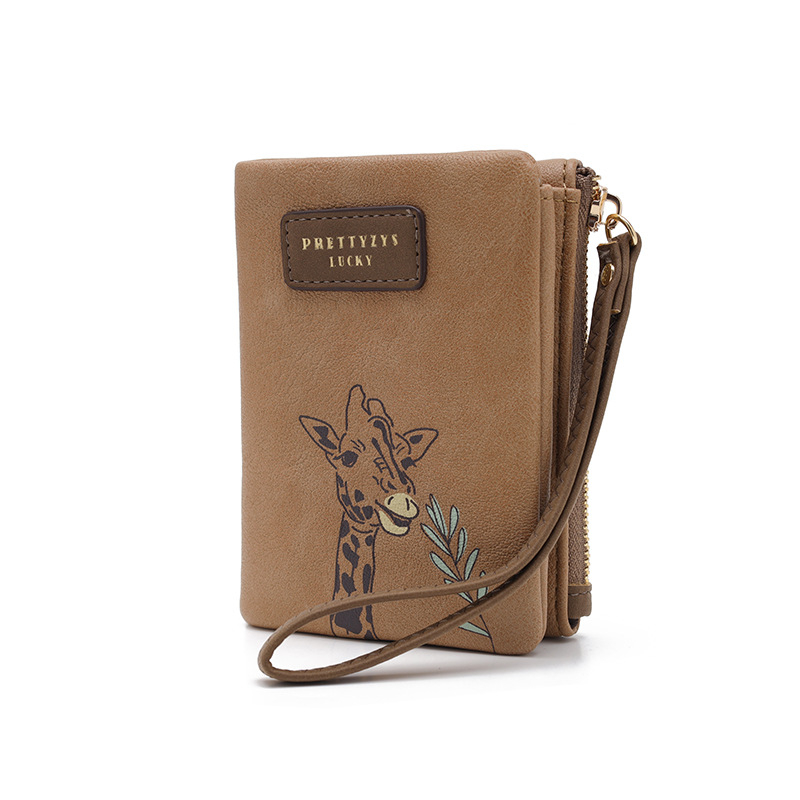 PREETYZYS Γυναικείο PU Πορτοφόλι — Καρτούν Φλώρα Σχέδιο, Κάθετος Φερμουάρ για Κέρματα, Θήκη Καρτών, Επένδυση Πολυεστέρα, Ανεκτικό στη Φθορά