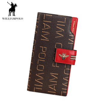 King Paul Γυναικείο μακρύ πορτοφόλι με σχέδιο κατά της κλοπής, μεγάλη χωρητικότητα, PVC