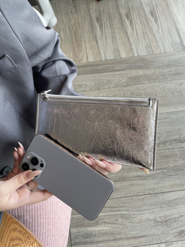 Admire Hosszú Női Pénztárca Valódi Bőrből Telefontokkal (Első Réteg Marhbőrből, Városi Minimalista Stílus, Egyszínű Mintázat, Belső Poliészter-Pamut Bélés)