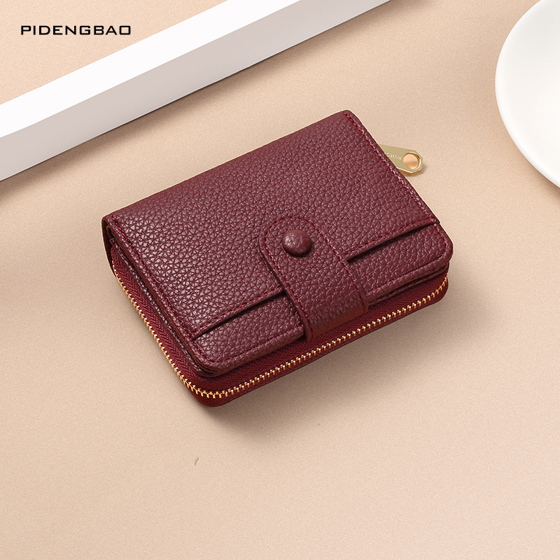 Дамски къс портфейл с катарама в японски стил, PU материал, марка Janus, аниме карикатура мотив, свеж и сладък стил