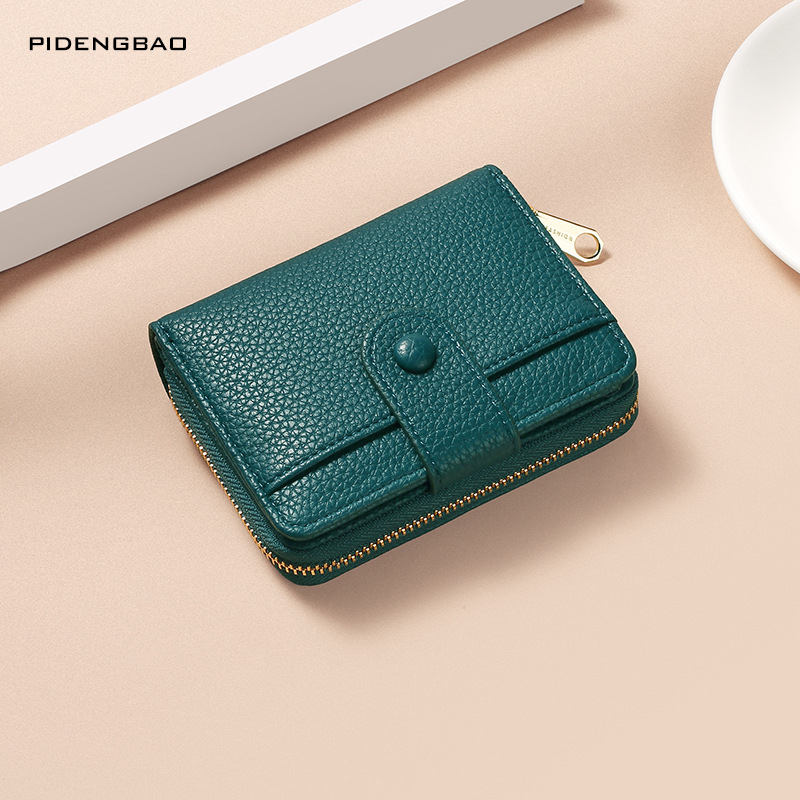 Дамски къс портфейл с катарама в японски стил, PU материал, марка Janus, аниме карикатура мотив, свеж и сладък стил