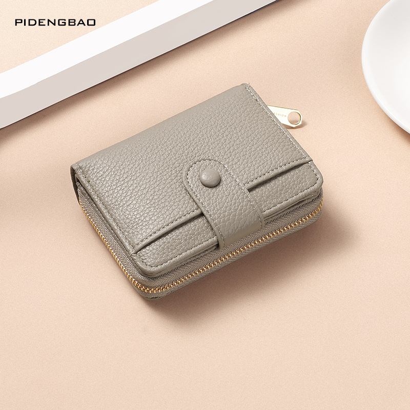 Дамски къс портфейл с катарама в японски стил, PU материал, марка Janus, аниме карикатура мотив, свеж и сладък стил