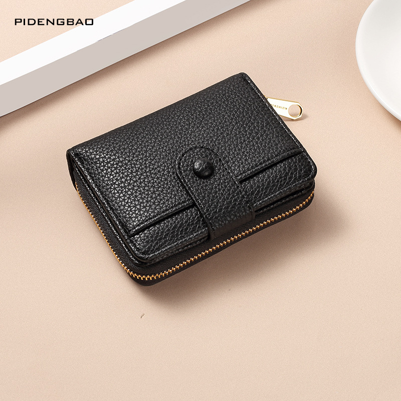 Дамски къс портфейл с катарама в японски стил, PU материал, марка Janus, аниме карикатура мотив, свеж и сладък стил