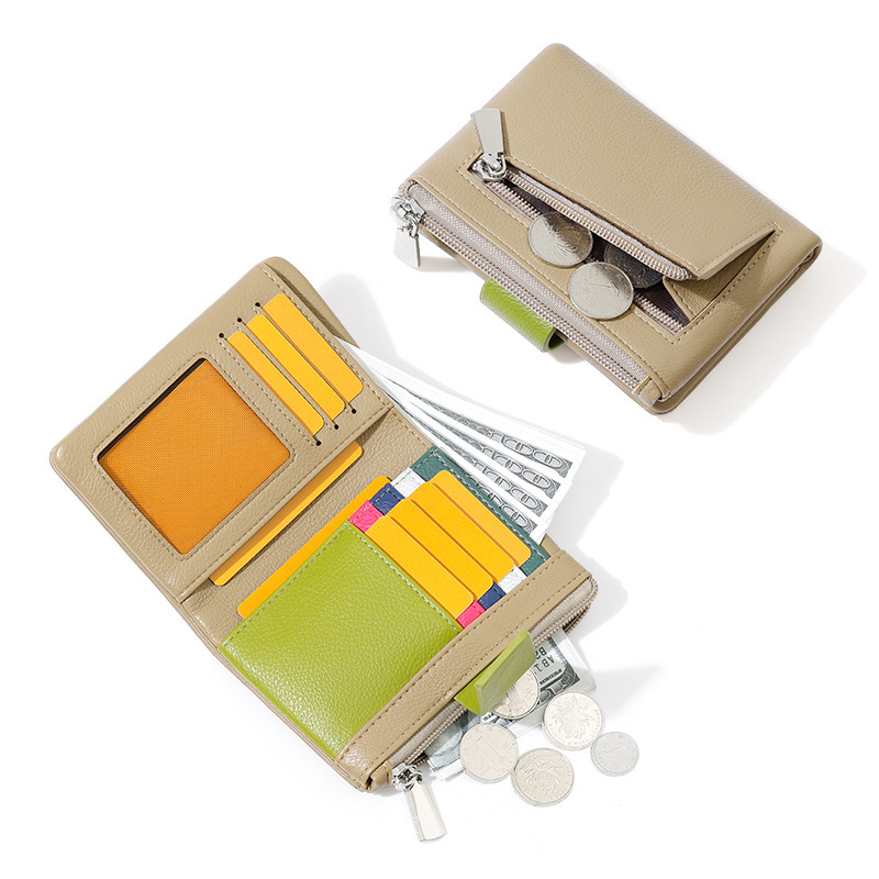 Női PU-bifold pénztárca több kártyatartóval, vízálló, ultra-könnyű