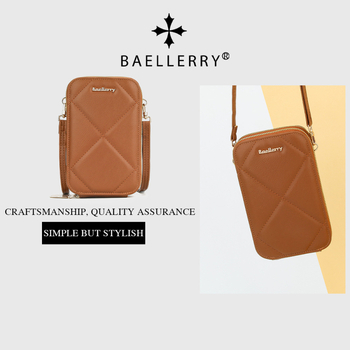 Baellerry женска чанта за мобилен телефон, PU кожа, цип, вертикална квадратна форма, урбан стил