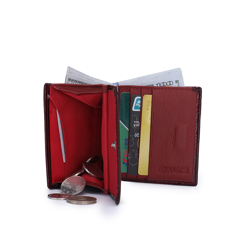 Μίνι πορτοφόλι για κάρτες από γνήσιο δέρμα HENGHUANG – δέρμα πρώτης στρώσης, επένδυση από γνήσιο δέρμα
