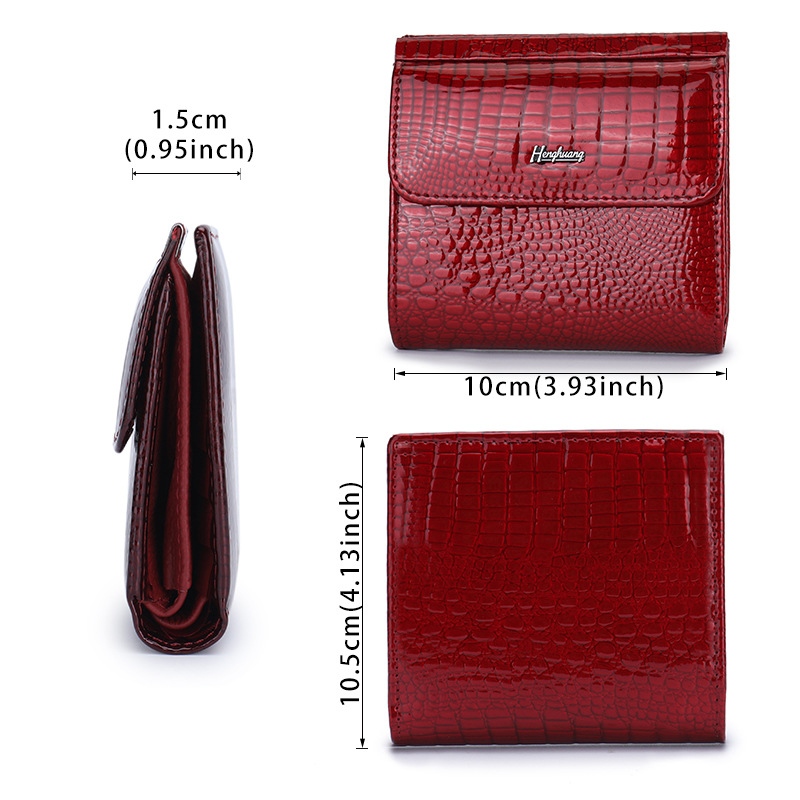 Μίνι πορτοφόλι για κάρτες από γνήσιο δέρμα HENGHUANG – δέρμα πρώτης στρώσης, επένδυση από γνήσιο δέρμα
