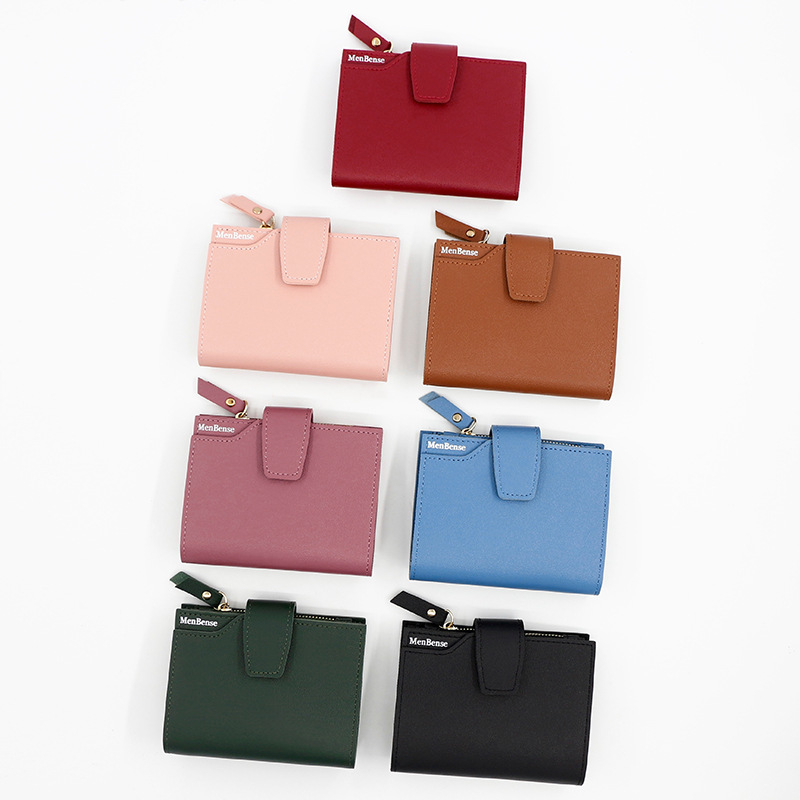 Koreai stílusú női pénztárca PU bőrrel, snap és cipzár nyitással, érme- és kártyatartó, mindennapi használatra