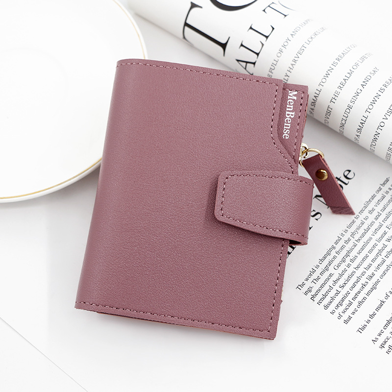 Koreai stílusú női pénztárca PU bőrrel, snap és cipzár nyitással, érme- és kártyatartó, mindennapi használatra