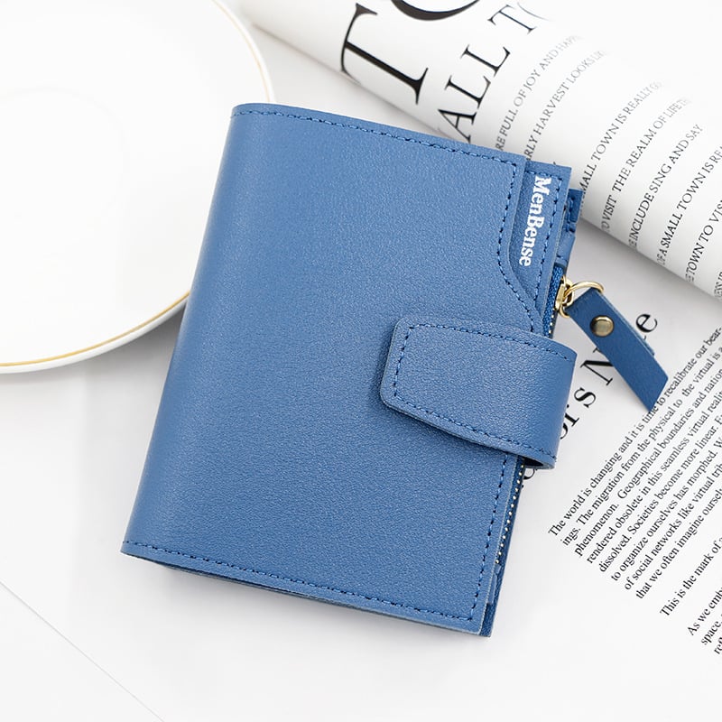 Koreai stílusú női pénztárca PU bőrrel, snap és cipzár nyitással, érme- és kártyatartó, mindennapi használatra