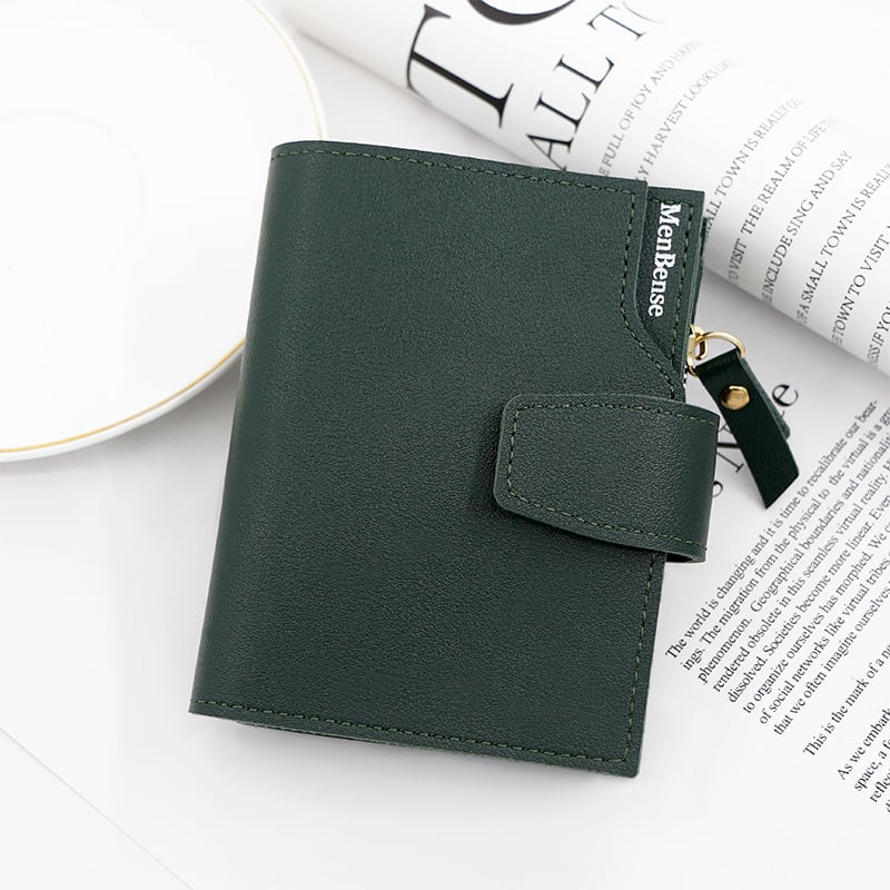 Koreai stílusú női pénztárca PU bőrrel, snap és cipzár nyitással, érme- és kártyatartó, mindennapi használatra