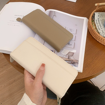 Hosszú PU női pénztárca – városi minimalista stílus, poliészter bélés, lopás elleni védelem