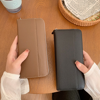 Hosszú PU női pénztárca – városi minimalista stílus, poliészter bélés, lopás elleni védelem