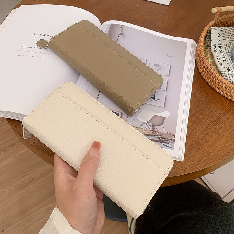 Hosszú PU női pénztárca – városi minimalista stílus, poliészter bélés, lopás elleni védelem