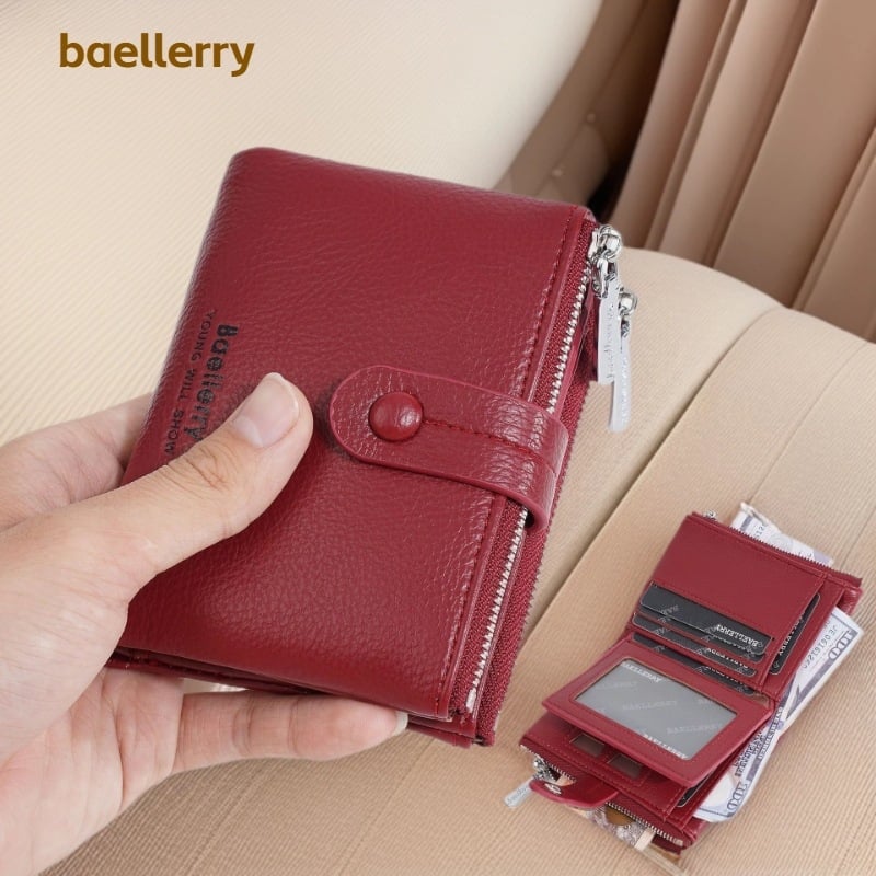 Női pénztárca kártyatartóval, PU bőr, kétoldalas cipzár, városi egyszerű stílus, poliészter bélés