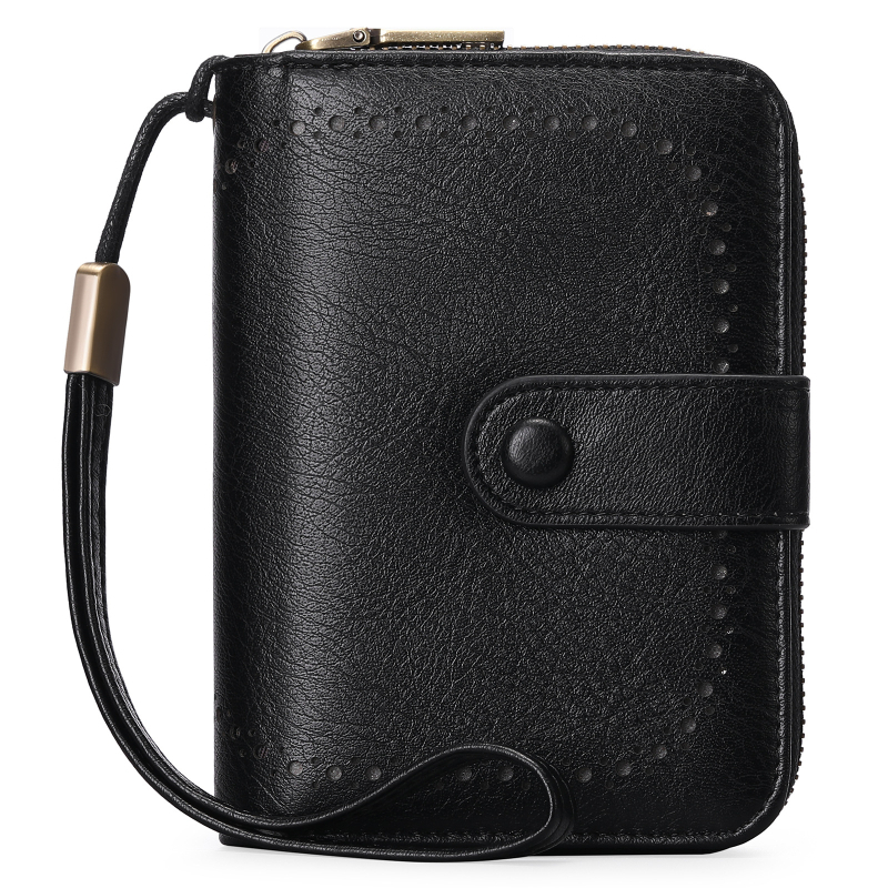 Női pénztárca kártyatartóval, retro wax bőr, többfunkciós pénztárca – modell 8808, SENDEFN, PU bőr, bélés poliészter, lopás elleni funkció