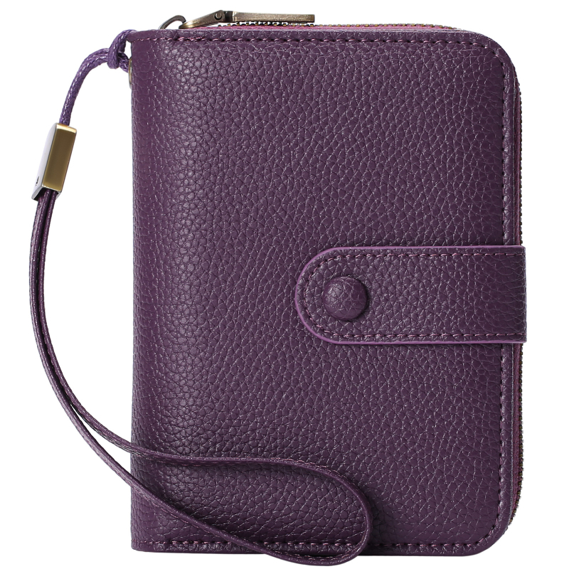 Női pénztárca kártyatartóval, retro wax bőr, többfunkciós pénztárca – modell 8808, SENDEFN, PU bőr, bélés poliészter, lopás elleni funkció