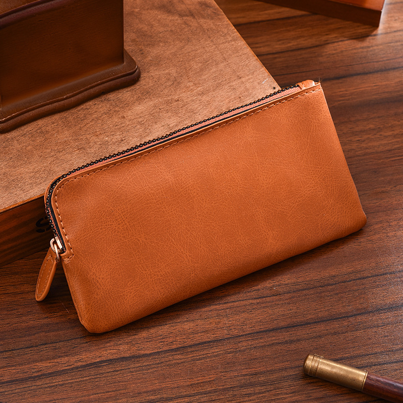 Uniszex hosszú cipzáras pénztárca - PU bőr, geometriai mintázat, vízálló, bővíthető kártyahelyek, 2025 tavasz