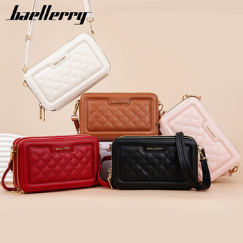 Geantă crossbody quiltată pentru femei Baellerry — PU, închidere cu fermoar, stil pătrat mic, buzunar intern pentru telefon și buzunar cu fermoar, căptușeală poliester