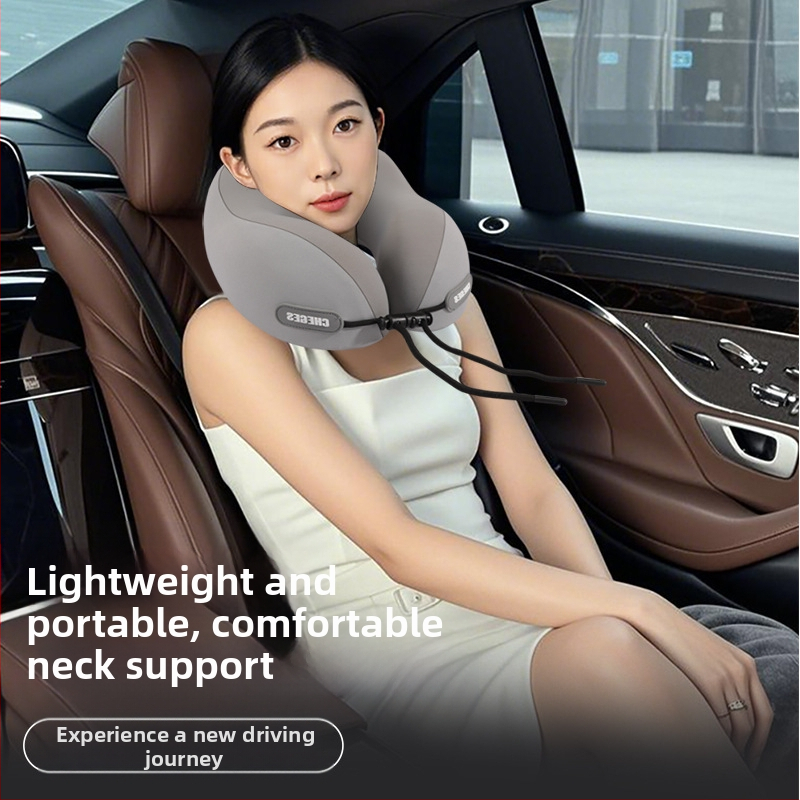 Chegeshi U-tvarovaný cestovný vankúš na krk s výplňou z pamäťovej peny, vonkajší materiál – syntetické vlákno, vhodný pre všetky ročné obdobia, originálny štýl