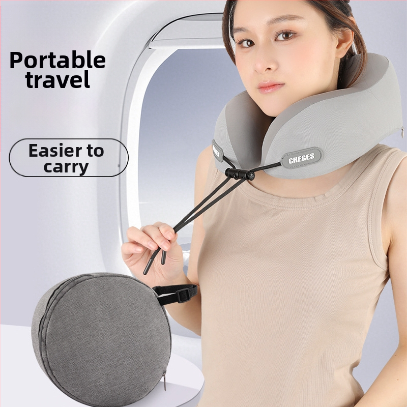 Chegeshi U-tvarovaný cestovný vankúš na krk s výplňou z pamäťovej peny, vonkajší materiál – syntetické vlákno, vhodný pre všetky ročné obdobia, originálny štýl