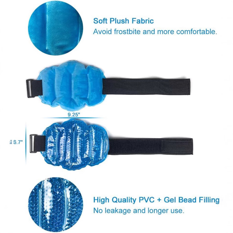 Kelio ledinė pagalvėlė su karšto ir šalto terapija, PVC ledo kristalų užpildas, palengvina kelio sąnario skausmą ir sportinių traumų fizioterapiją