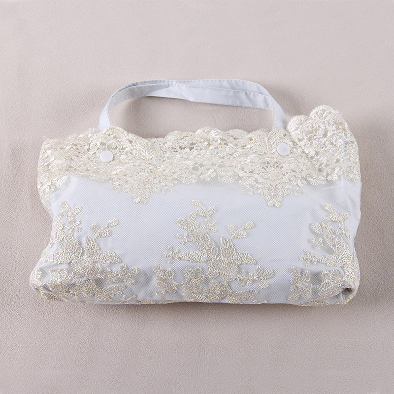 Vestuvinis skėtis su nėriniais, trilapis sulankstomas dizainas, 8 plieno rėmas, plieno kotas, plastinė rankena, audinys 190T, UPF >40