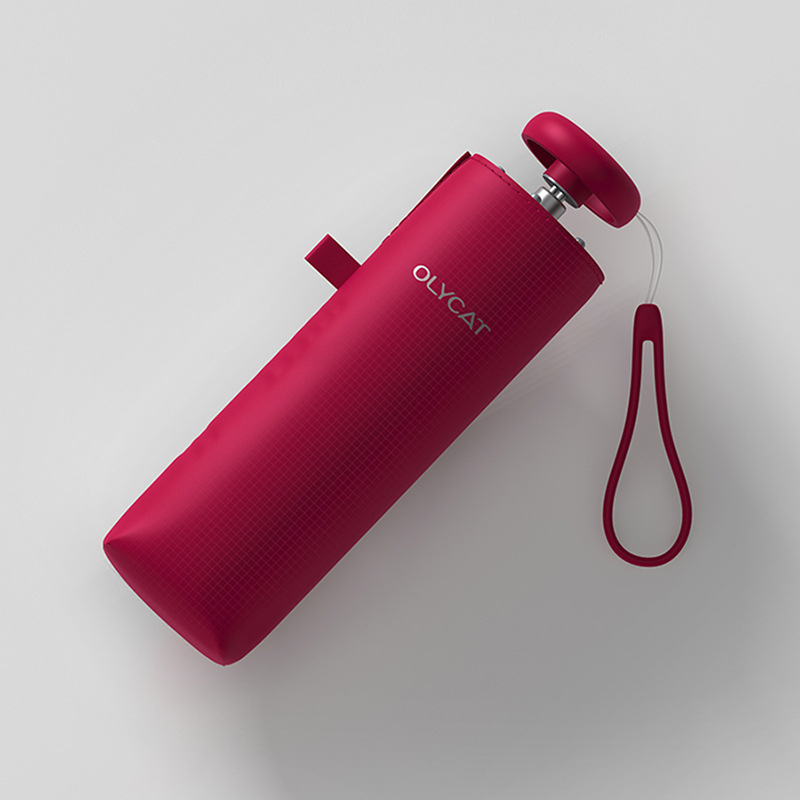 Olycat Ultra lengvas sulankstomas skėtis — UPF50+ UV apsauga, 8 pluošto skersinių rėmas, 210T Impact audinys, aliuminio strypas, plastikinė rankena, rankinis atidarymas ir uždarymas, 280 g