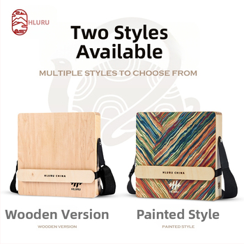 Lu ru Τρία σε Ένα Κουτί Τύμπανο — Επαγγελματικά Συσκευασμένο Ταξιδιωτικό Ξύλινο Κουτί Τύμπανο (Καθήμενο Τύμπανο)