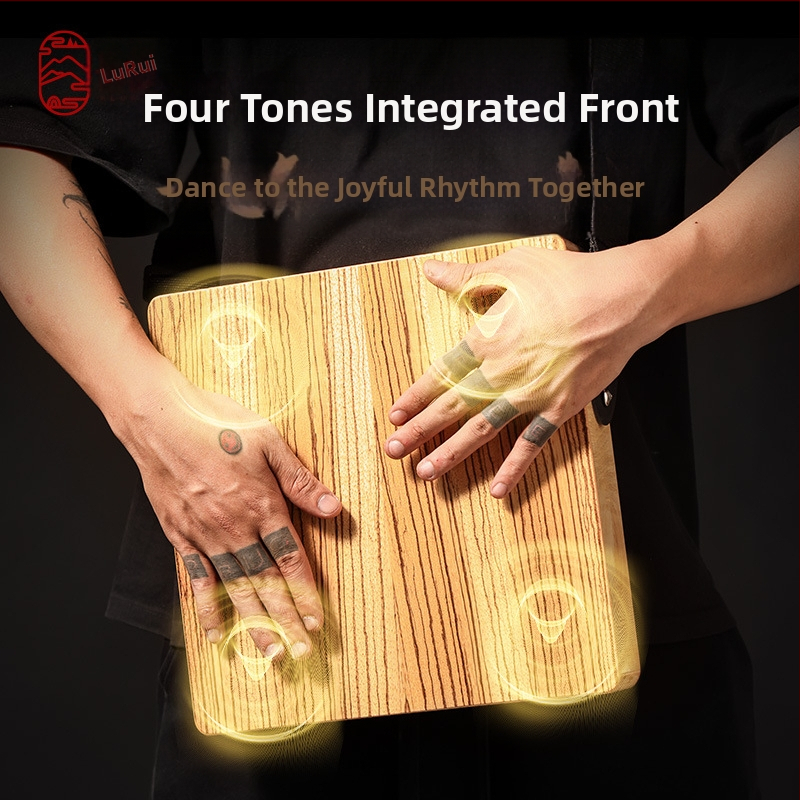 Lu ru Box bubon – Trojv jednom, profesionálne zabalený cestovný drevený box bubon (sedací bubon)