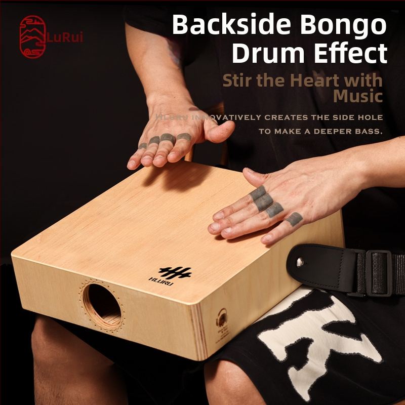 Lu ru Box bubon – Trojv jednom, profesionálne zabalený cestovný drevený box bubon (sedací bubon)