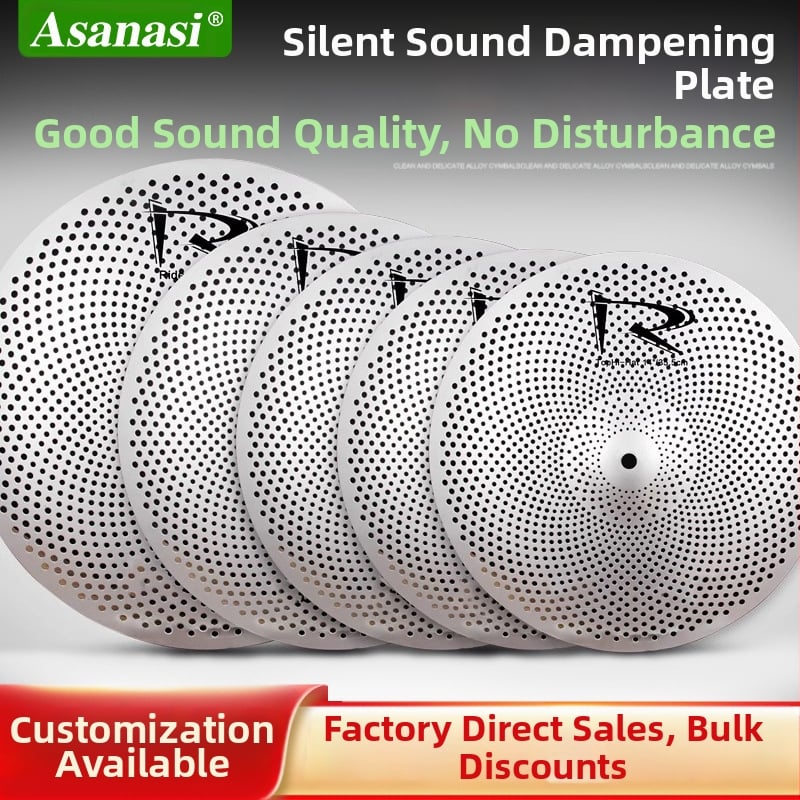 Asanasi xyc01 dobcsimbál dobkészlethez, halk dizájn, átmérő 31–50 cm