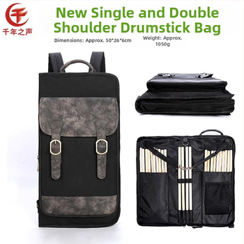 Чанта за барабанни палки и марамба – голям капацитет, 12 части, водоустойчива нейлон/канва/кожа, преносима с извита презрамка