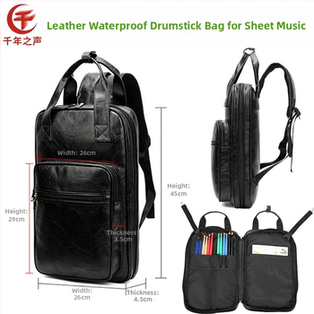 Чанта за барабанни палки и марамба – голям капацитет, 12 части, водоустойчива нейлон/канва/кожа, преносима с извита презрамка