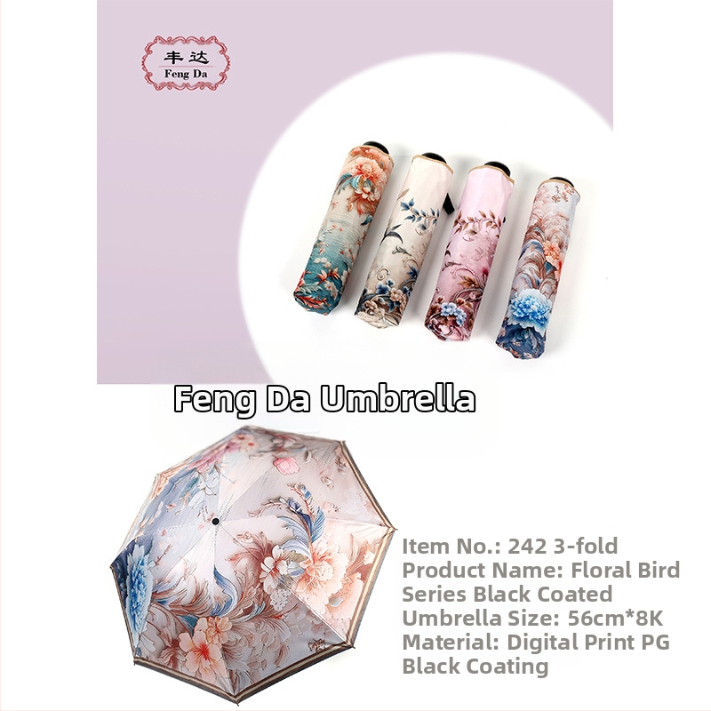 Kompaktinis saulės skėtis su 8 plieno rėmais, 190T audinys, UV apsauga UPF 50+, logotipo spauda