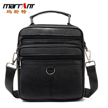 Férfi váll-táska valódi bőrből, első réteg borjúbőrből, vízálló és kopásálló, bővíthető