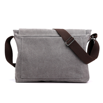 Мъжка чанта за рамо – платнена, ретро стил, хоризонтална квадратна форма, ципово затваряне, вътрешни джобове: джоб с цип, джоб за телефон и джоб за лична карта; с една презрамка