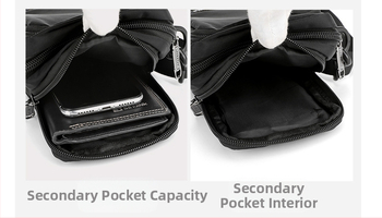 Aotian мъжка чанта през рамо, Oxford материя, вертикална квадратна форма, цип, система против кражба, малък модел