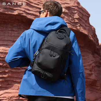 BANGE Мъжка гръдна чанта през рамо – Casual Travel стил, Oxford Cloth, Wear-Resistant и Load Reduction, 11-инчов лаптоп, FW228