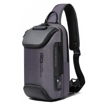 Мъжка антикрадна чанта за гърдите, стил улица, оксфорд плат, вътрешна преграда, 11-инчов лаптоп