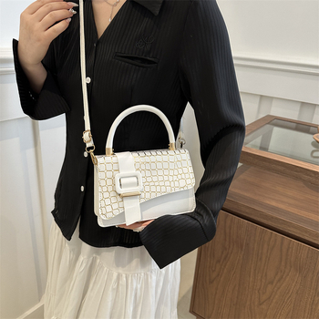 Női PU válltáska, utcai stílus, kis négyzet alakú táska, függőleges négyszögletes forma, fedél típusú nyitás