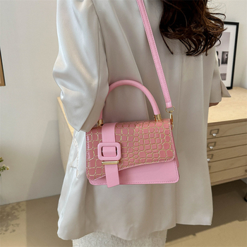 Női PU válltáska, utcai stílus, kis négyzet alakú táska, függőleges négyszögletes forma, fedél típusú nyitás